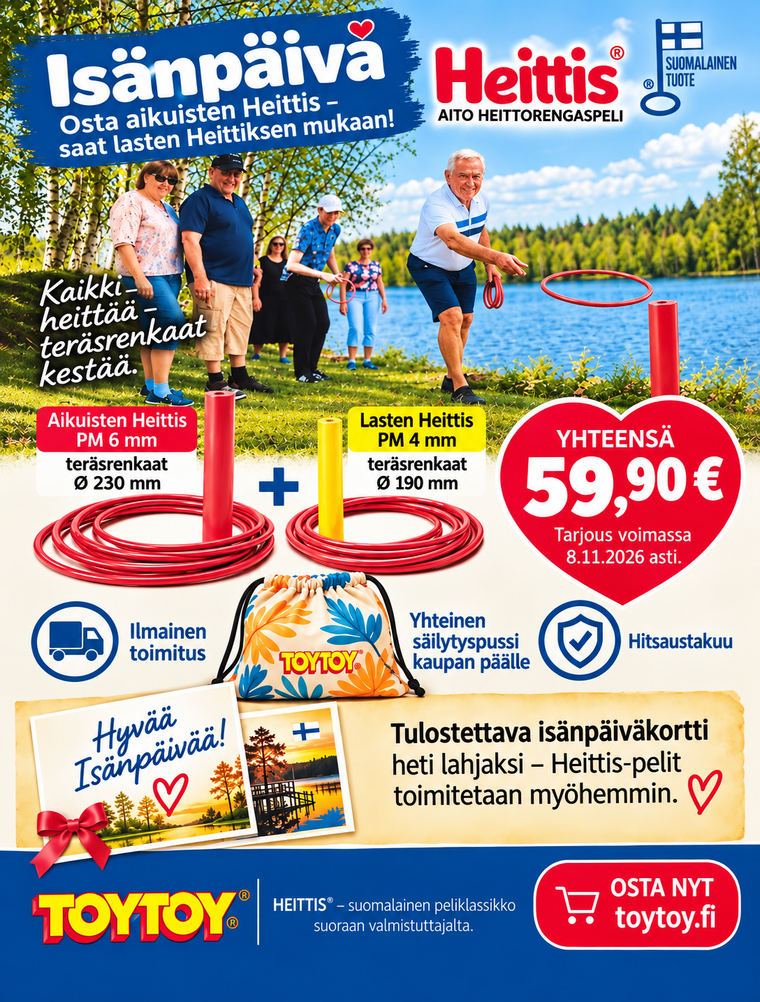 Heittis isänpäiväpaketti 59,90 €